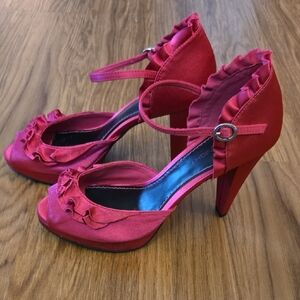 Pink Peep Toe Heels